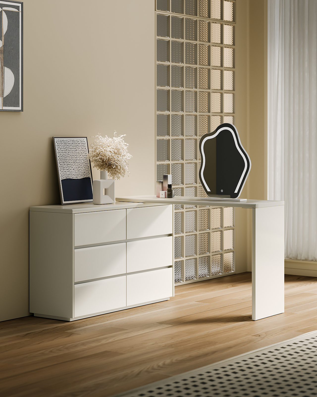 奶油风梳妆台（图ZMzQyMDM2Mjg0） - 生活用品 - 站酷设计师CG包子原创素材 - 站酷ZCOOL