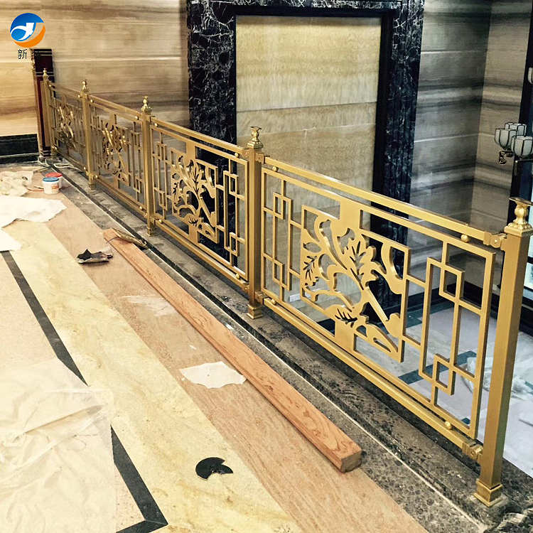 中式别墅铜楼梯扶手 乡村别墅楼梯设计