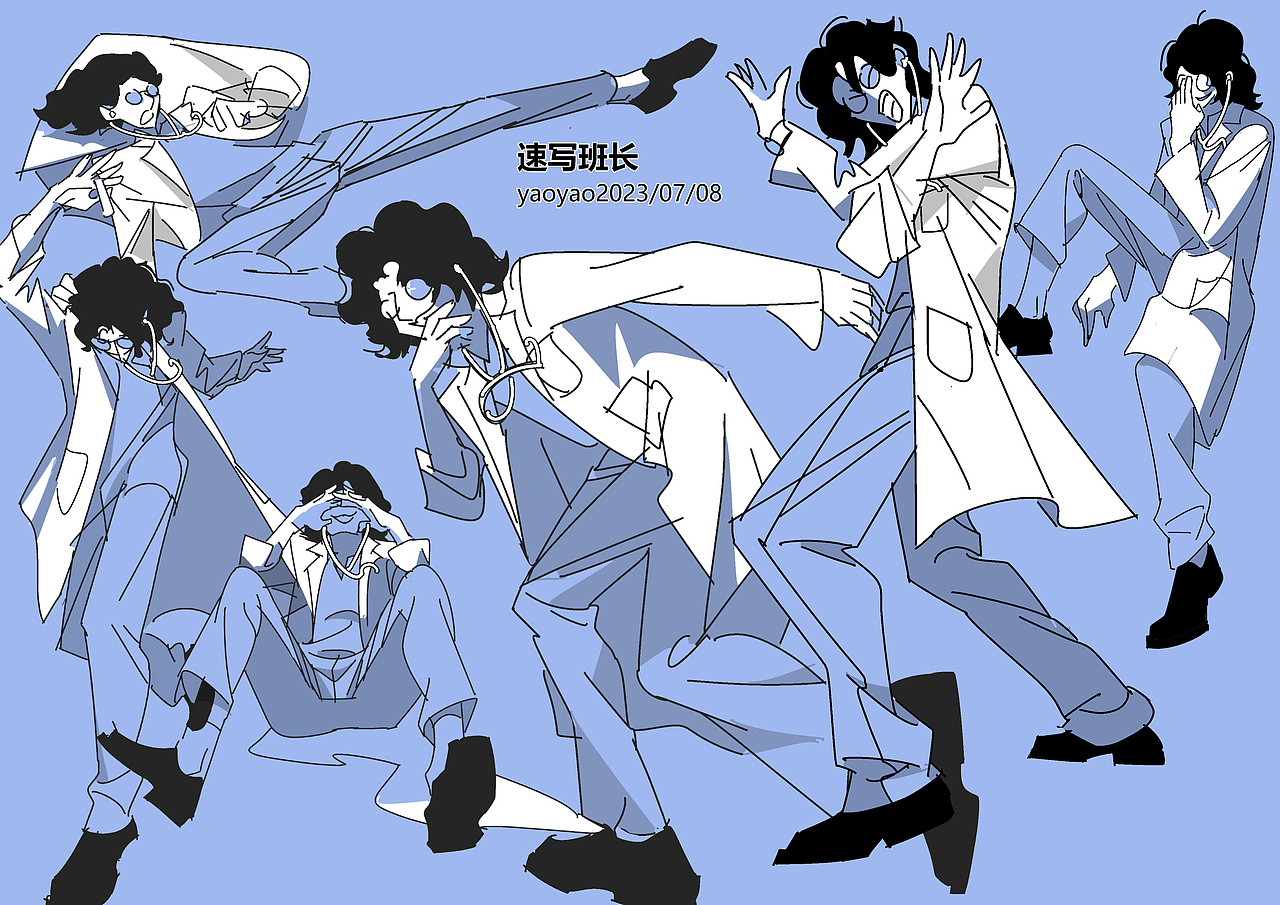 2023年7月速寫班長（圖ZMzQ4MTk3Mzg0） - 創(chuàng)作習作 - 站酷設(shè)計師妖妖天上空原創(chuàng)素材 - 站酷ZCOOL