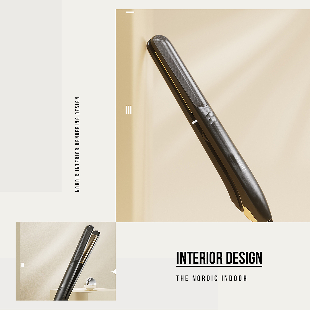 C4D产品渲染 I 卷发棒