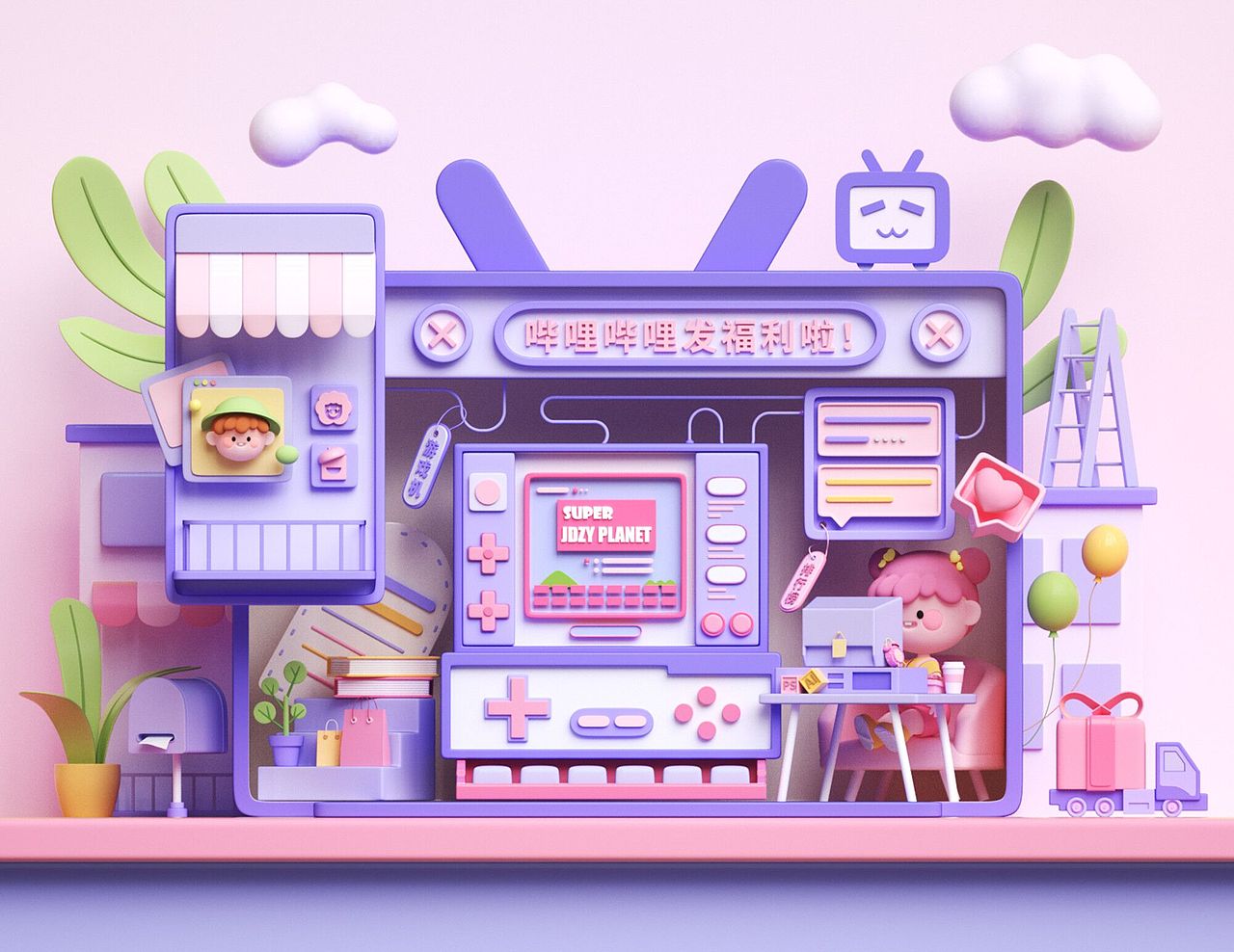 C4D零基础第五期学员作品——NiaoNiao的C4D课堂（上)（图ZMzE2Mzg1NDIw） - 场景 - 站酷设计师我就是NiaoNiao原创素材 - 站酷ZCOOL