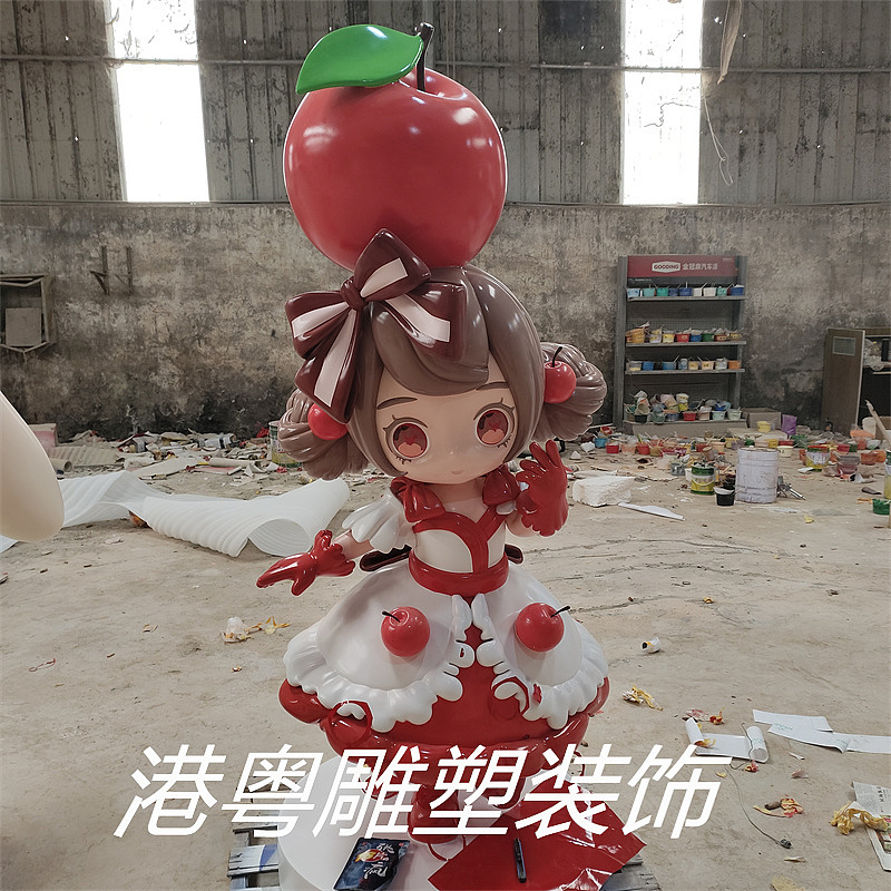 卡通三喵玻璃钢纤维奶茶店IP雕塑摆件装饰