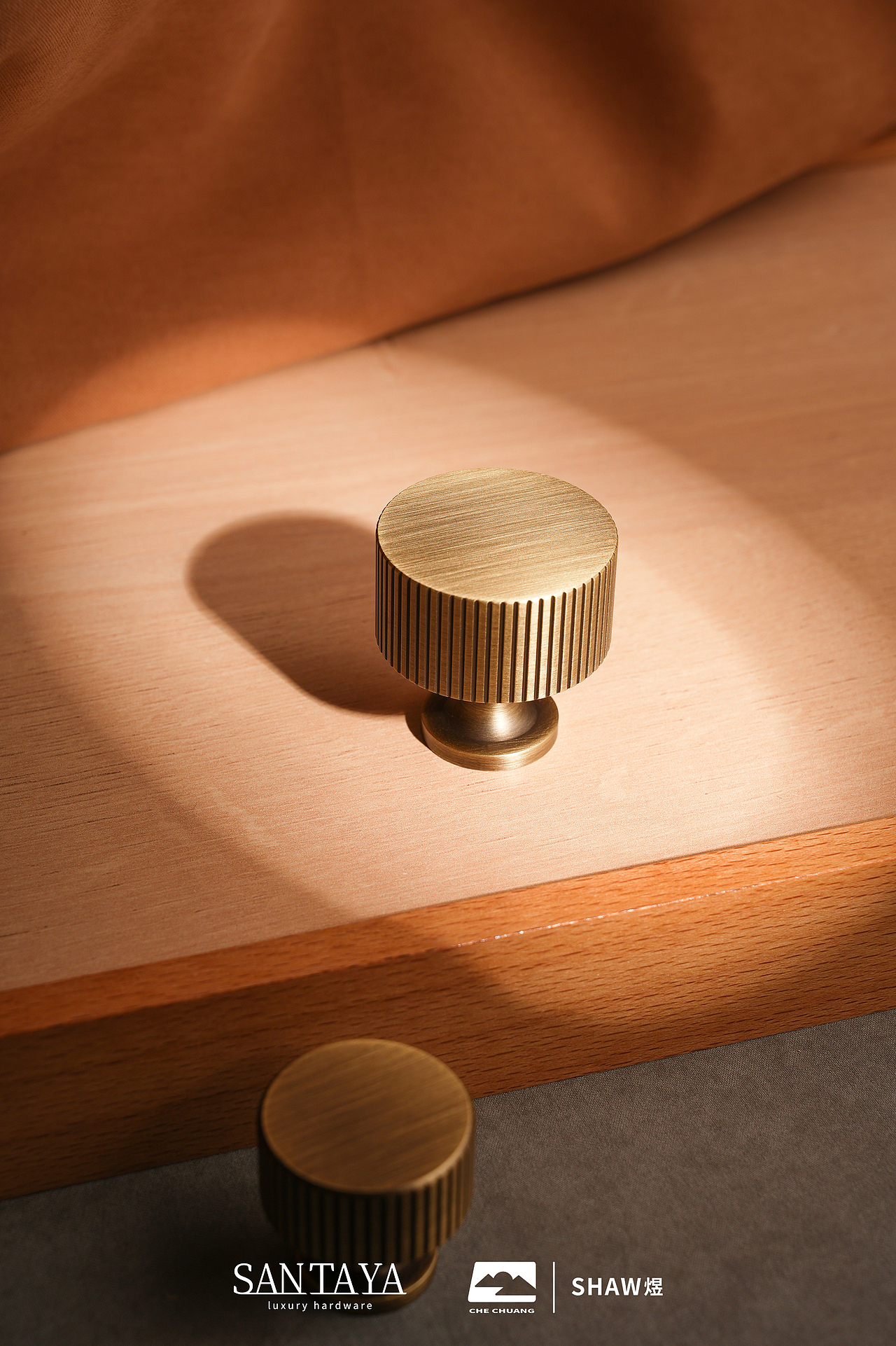 产品拍摄-古铜色线条罗纹-黄铜拉手