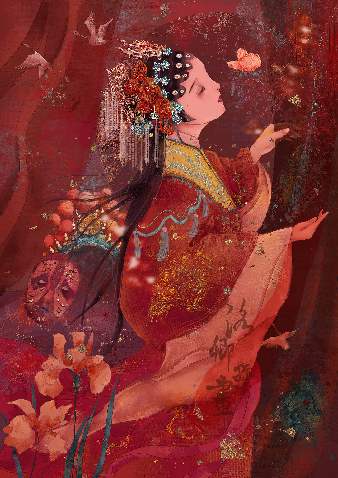 深宫 古风商业插画系列图_插画师洛卿-站酷zcool