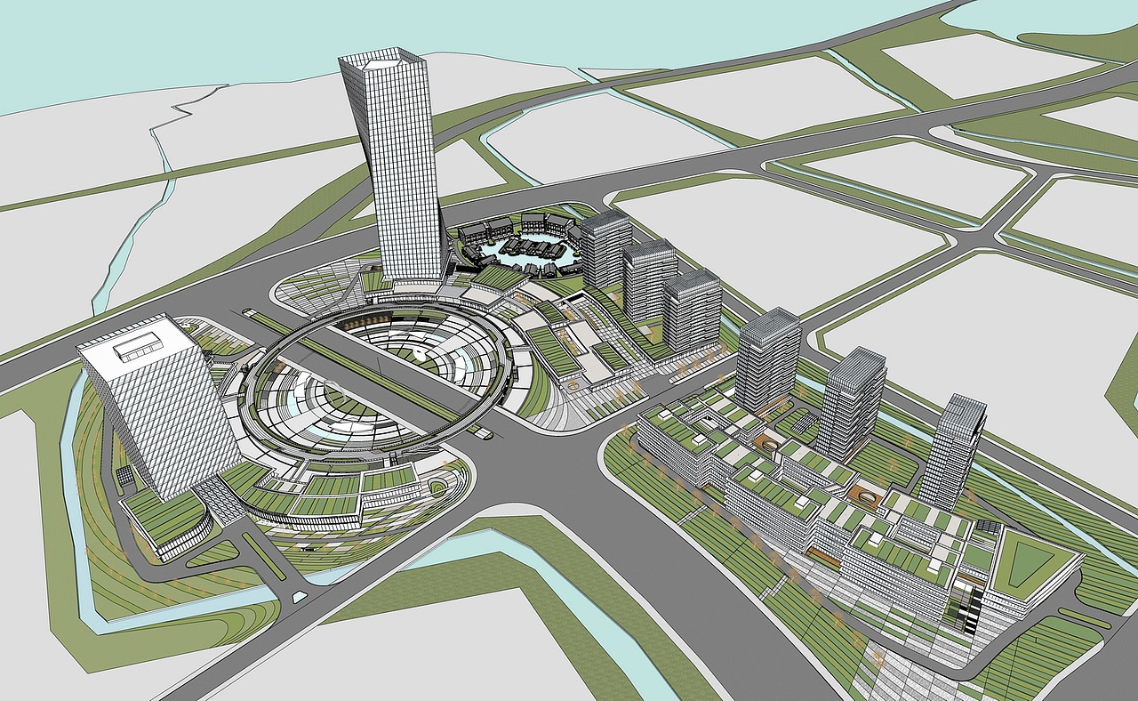 天能集团科技城SU模型下载