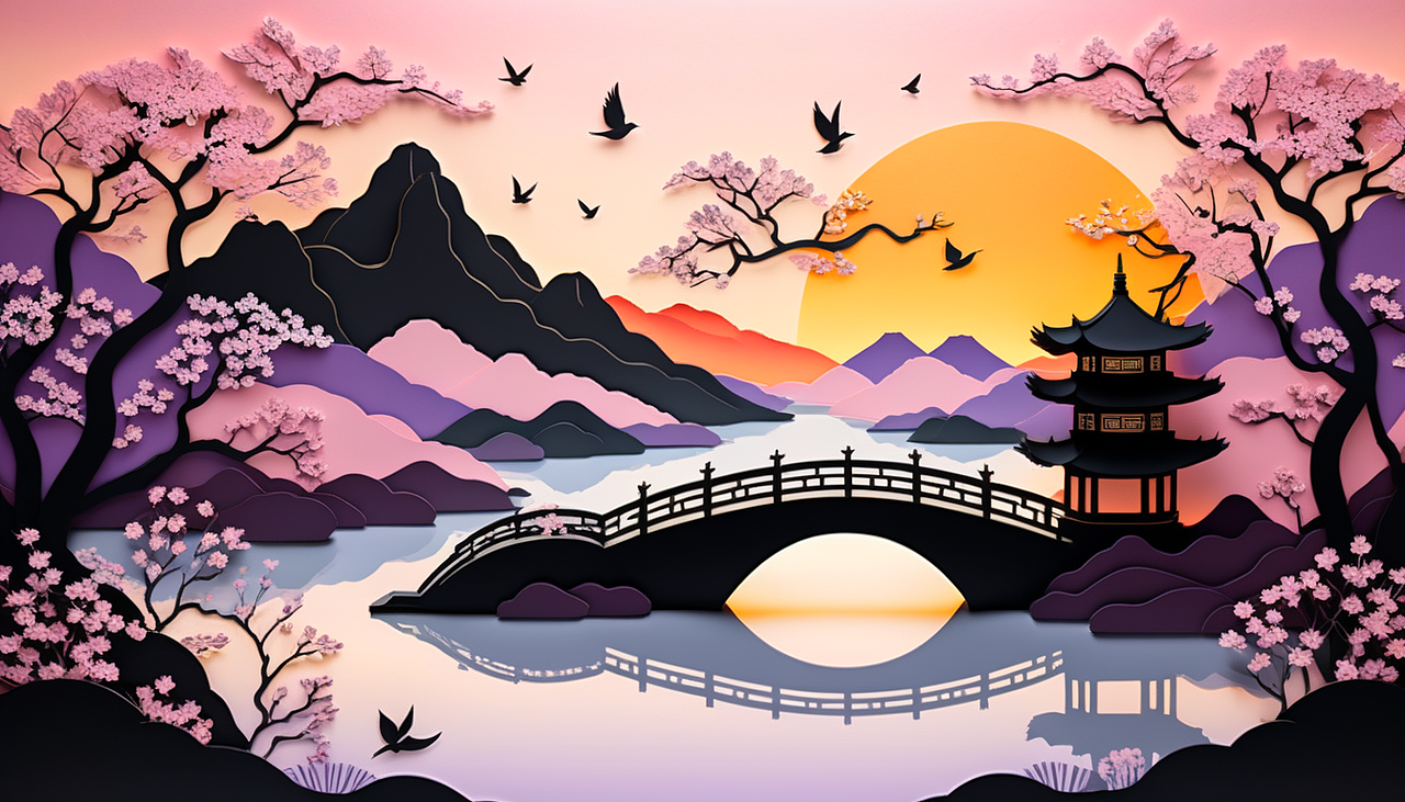 用AI做的国风壁纸，看着还不错哦