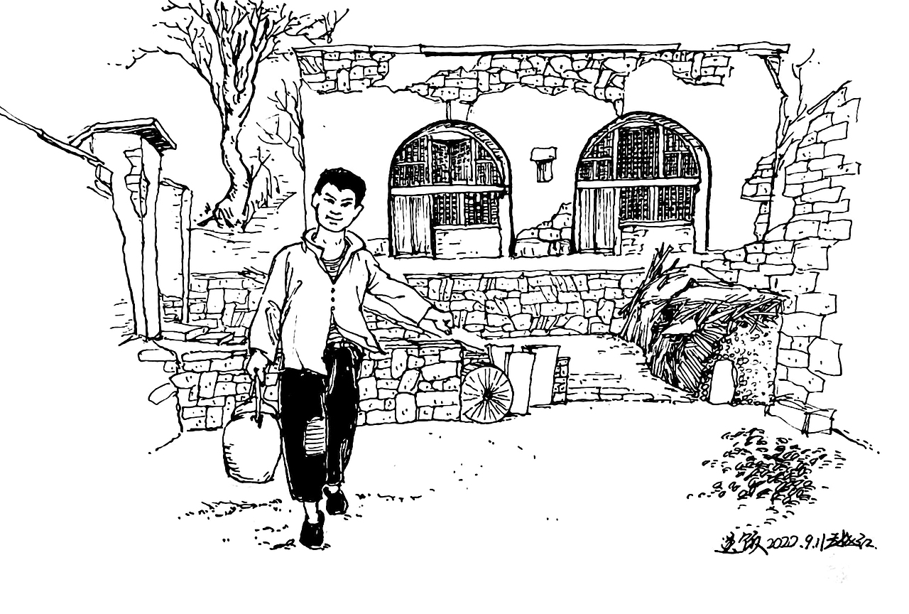 陕北往事——钢笔手绘童年故事_延杨红钢笔画-站酷zcool