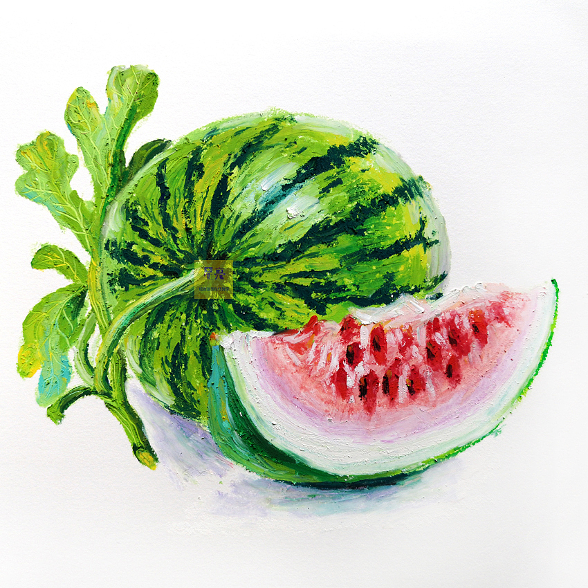 夏日西瓜绘画