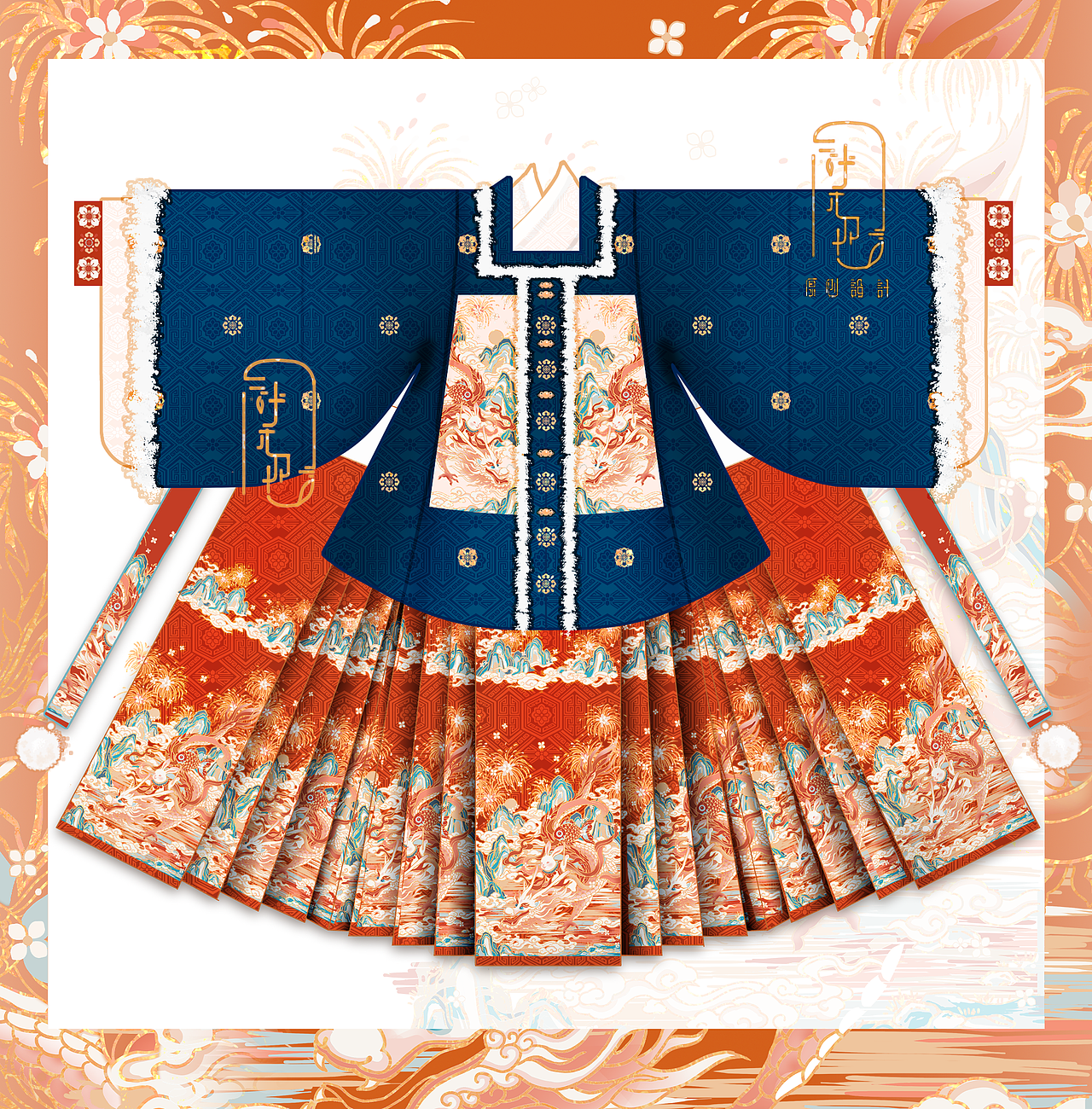 新年汉服设计｜祥龙迎瑞兔（图ZMzY2MTE1NzQ4） - 传统/民族服饰 - 站酷设计师叶无双原创素材 - 站酷ZCOOL