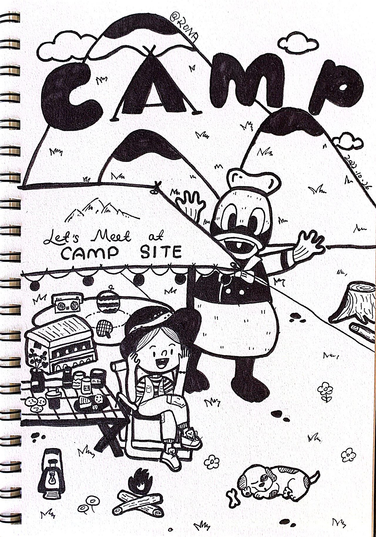 Camping together-一起去露营（图ZMzQwOTYzNTc2） - 儿童插画 - 站酷设计师Ronachen原创素材 - 站酷ZCOOL