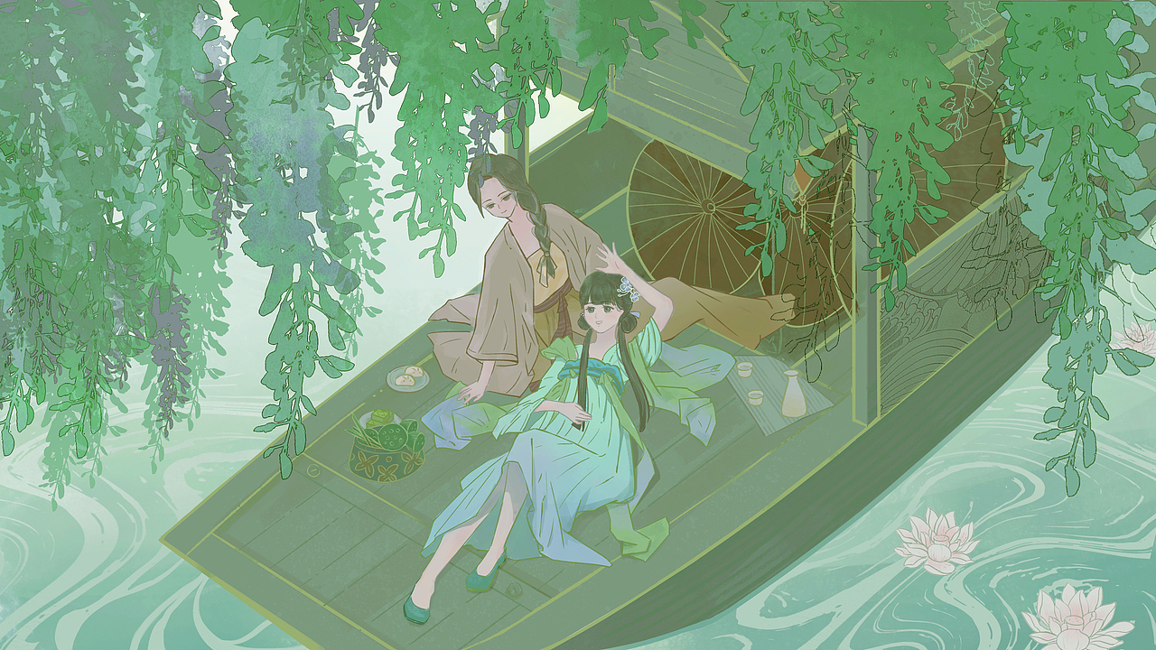 茶π的美好世界-江南水鄉(xiāng)（圖ZMzQxNzc5MTA0） - 商業(yè)插畫 - 站酷設計師橙玖cc原創(chuàng)素材 - 站酷ZCOOL