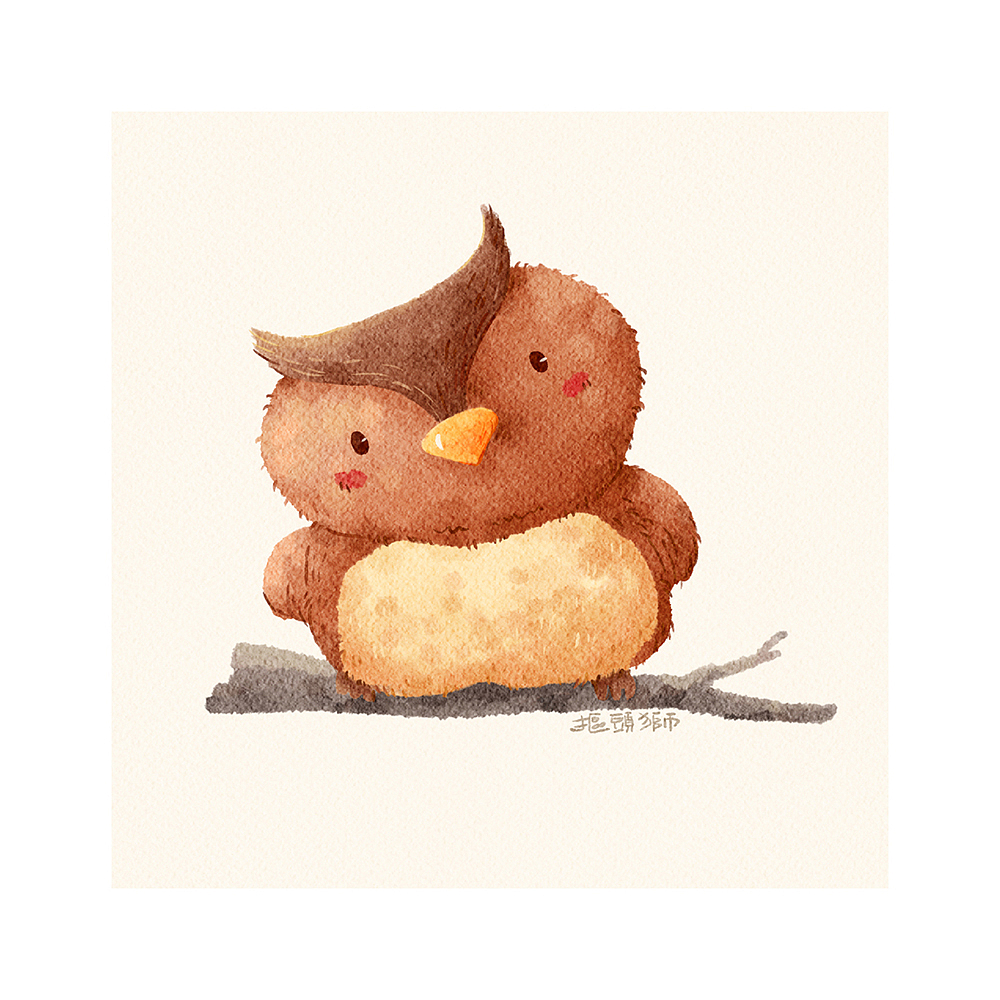 可爱动物九宫格插画