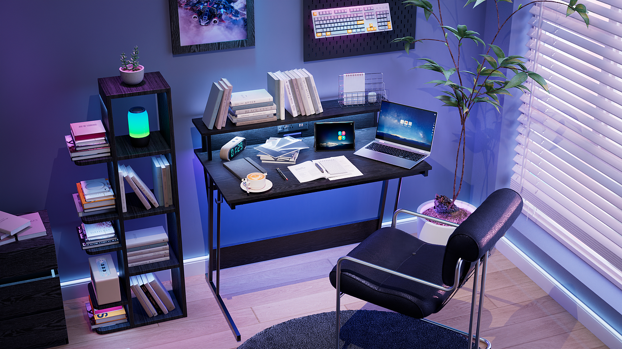 带LED灯的电脑桌产品动画（图ZMzYxMDE4NTk2） - 产品 - 站酷设计师小鱼吃喵原创素材 - 站酷ZCOOL