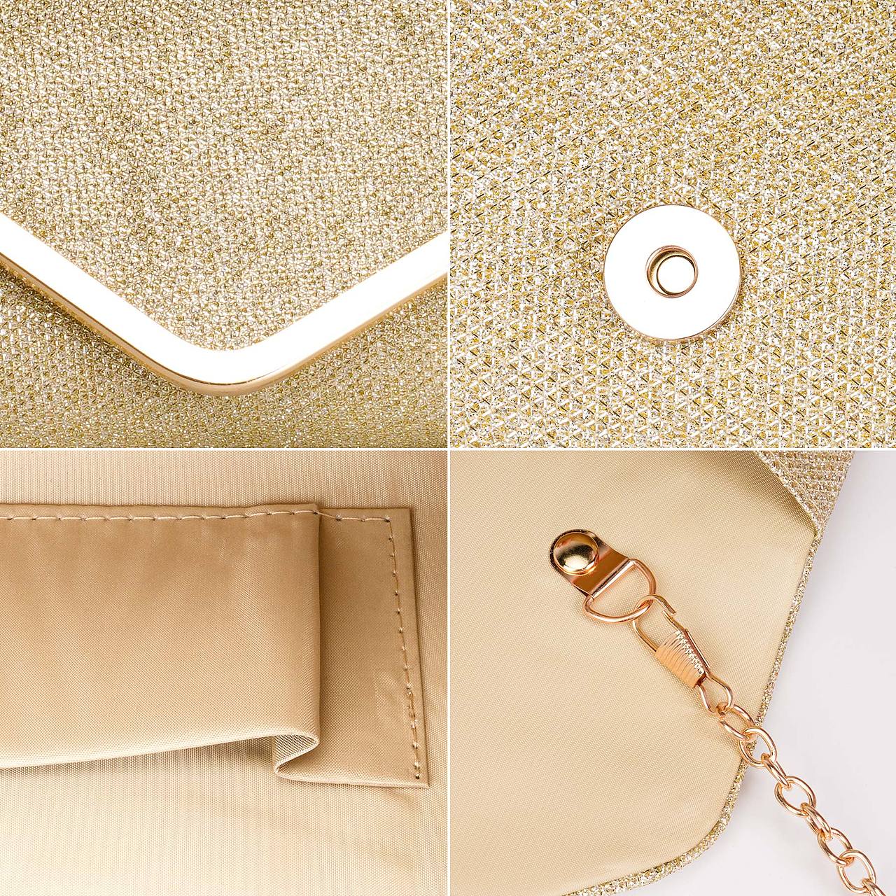 斜口晚宴包黑色,粉色,金色