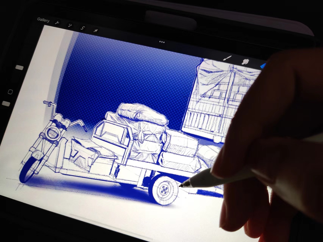 石龙批发市场的卡车（图ZMzAxNDczMDcy） - 创作习作 - 站酷设计师Liurenpei原创素材 - 站酷ZCOOL