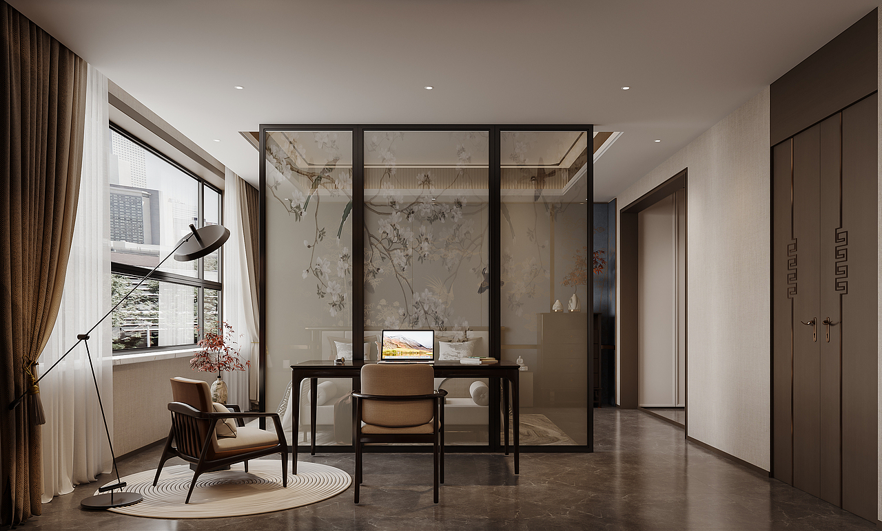 新中式（图ZMzQ5MjIxNzQw） - 家装设计 - 站酷设计师筑创空间效果表现原创素材 - 站酷ZCOOL