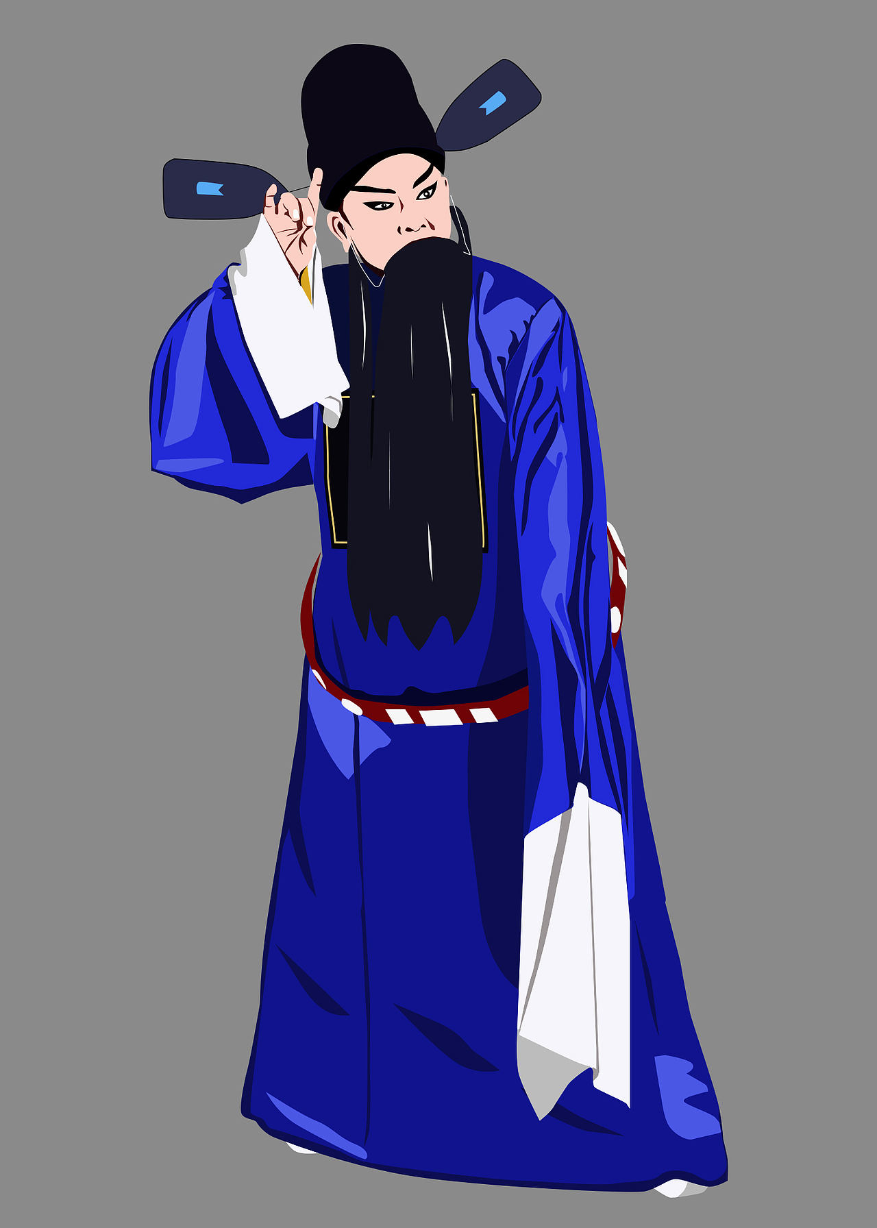 秦腔戏曲人物插画——《打镇台》