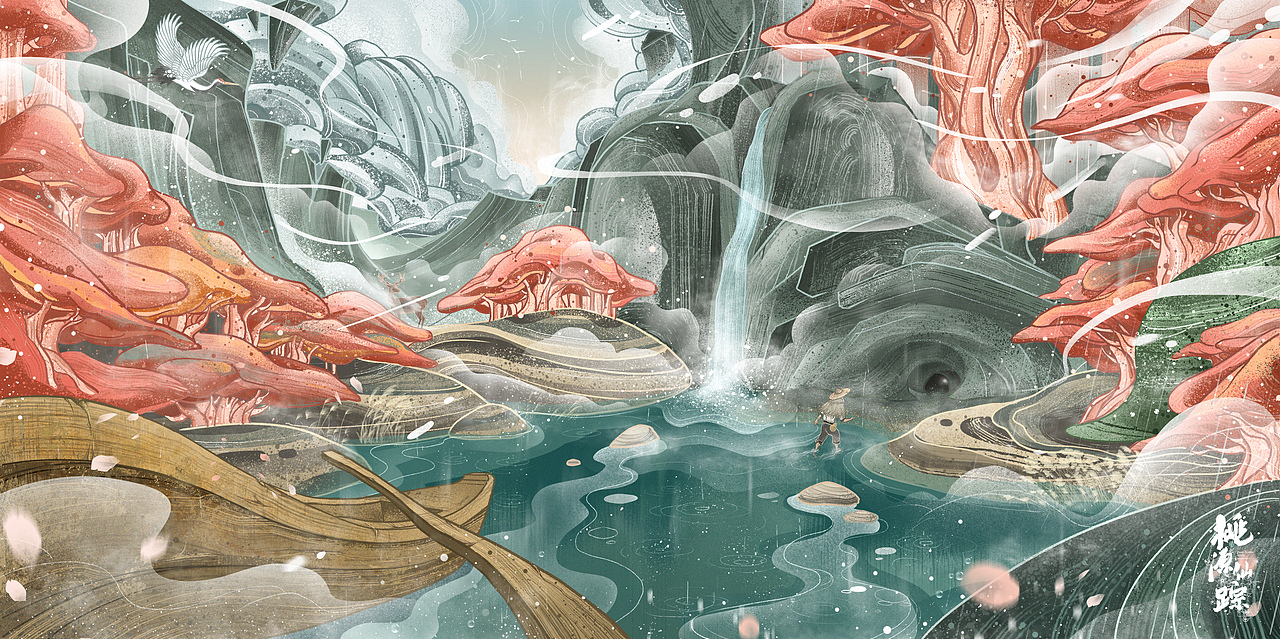 毕设作品:"桃源仙踪"插画设计_楽鼬鹨-站酷zcool