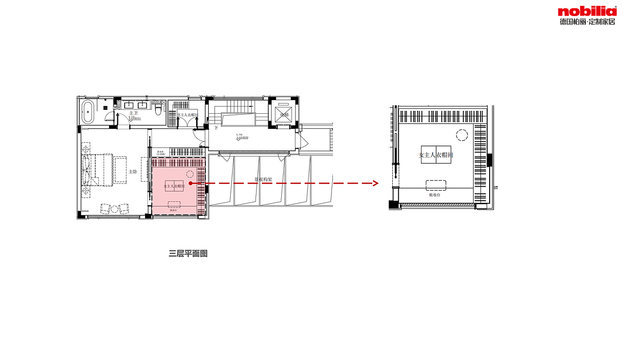 【室内设计】480㎡别墅空间,简约衣帽间+茶室+玄关
