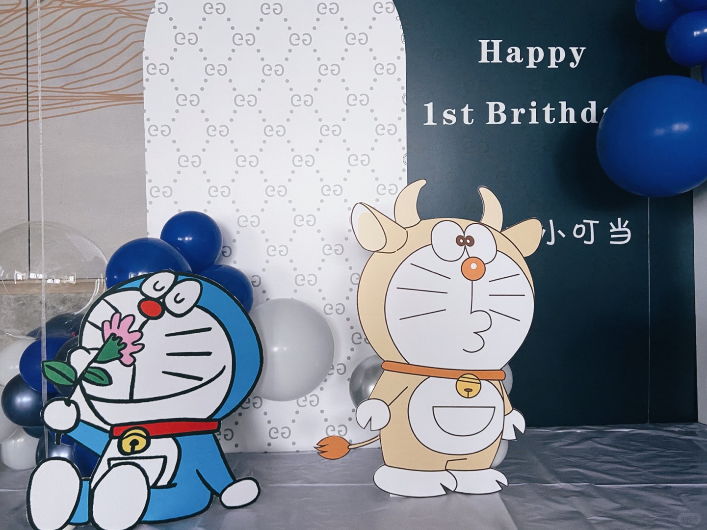 叮当猫机器猫哆啦a梦派对设计kt板背景气球材料包