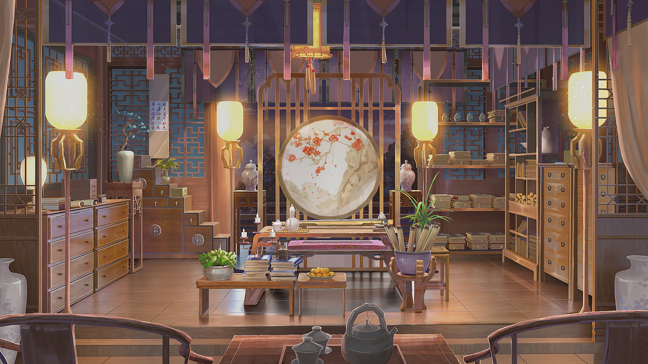 两张古代场景绘制