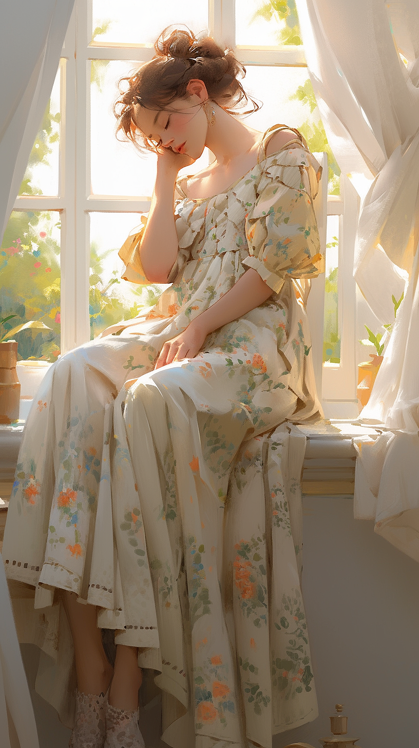 夏日午后，甜美的酣睡，让人不敢轻扰.（图ZMzQxMTQ5NzE2） - AI作品 - 站酷设计师玉二爷原创素材 - 站酷ZCOOL