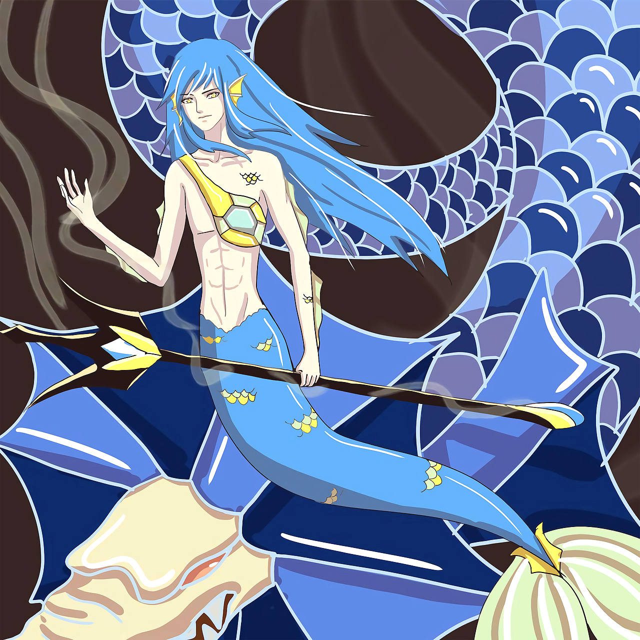 碧海人鱼（图ZMzIxODI3MDM2） - 艺术插画 - 站酷设计师小阿绯原创素材 - 站酷ZCOOL