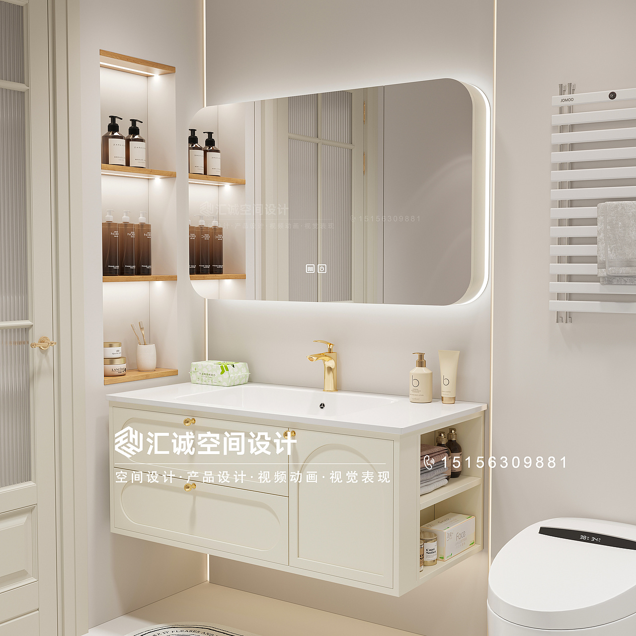 奶油风法式浴室柜上新