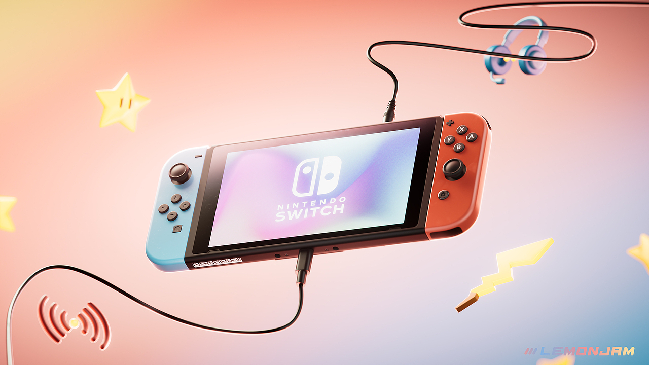 一台switch的渲染之旅（图ZMzU5NTQ5NTQ4） - 产品 - 站酷设计师lemonjam原创素材 - 站酷ZCOOL