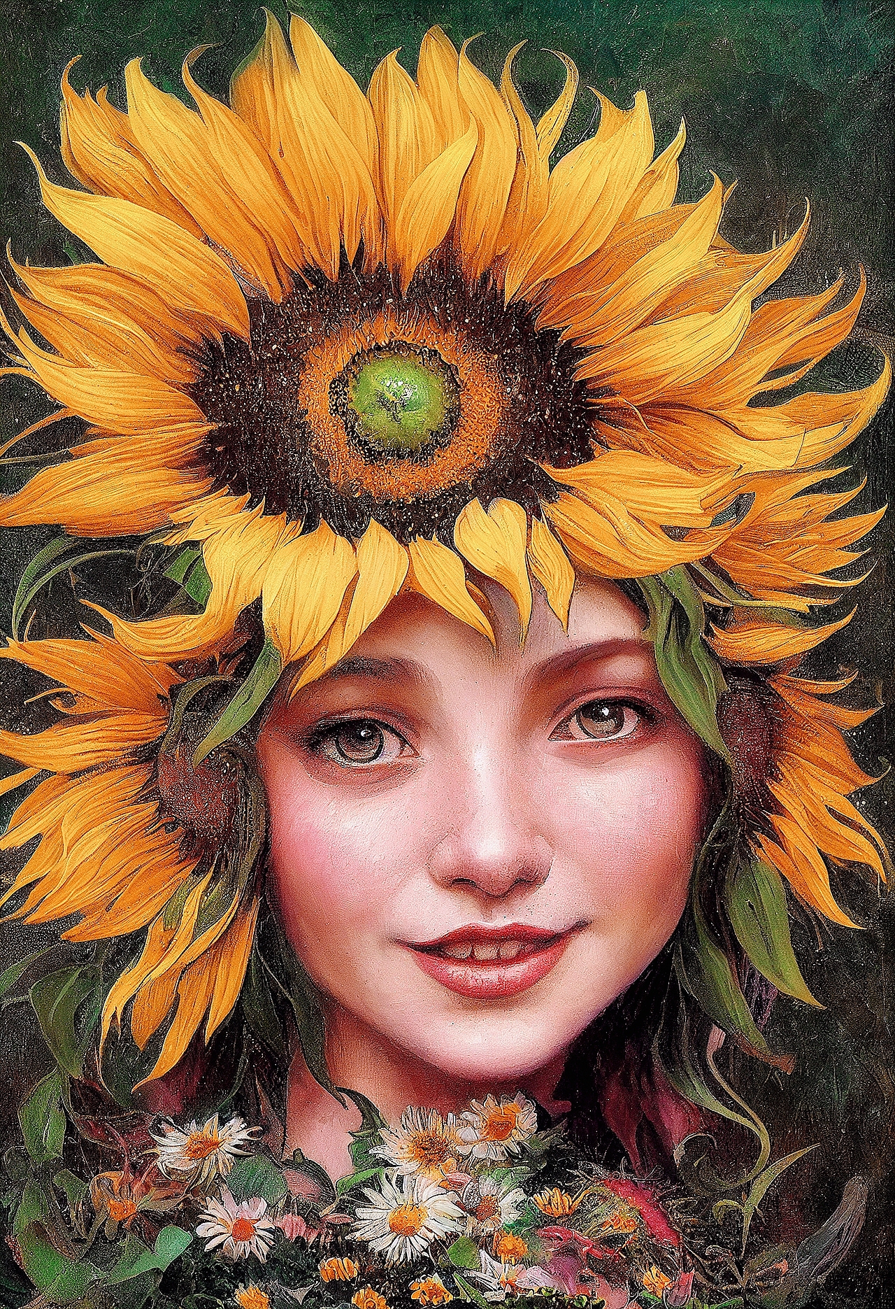 【喵酱AI绘图】向日葵女孩