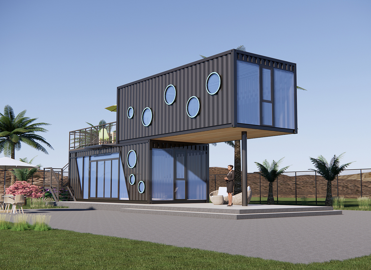 集装箱智慧书吧（图ZMzY2NDkwMTIw） - 建筑设计 - 站酷设计师天马行空集装箱原创素材 - 站酷ZCOOL