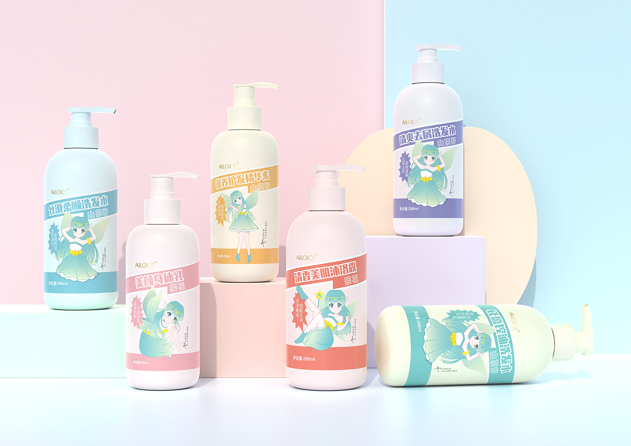 镀晨设计×艾立丝 | 小膜仙少女风洗护包装设计（图ZMzA4NDQ0NjI4） - 包装 - 站酷设计师镀晨设计原创素材 - 站酷ZCOOL