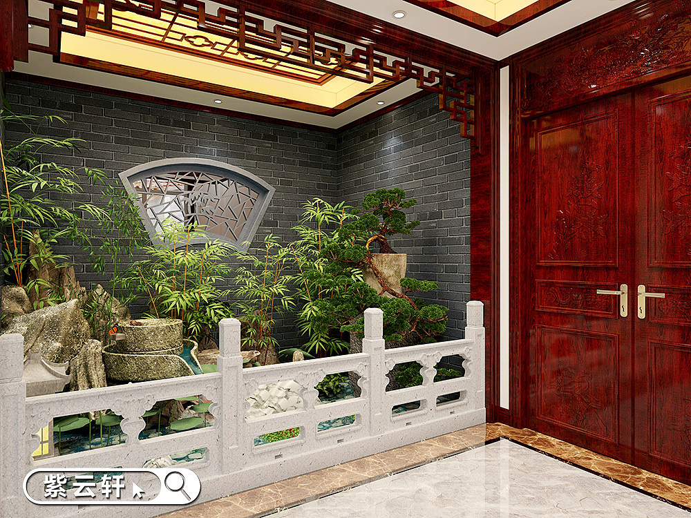 紫云轩中式别墅古典装修富有层次感（图ZMzMzMDYwMjQ0） - 家装设计 - 站酷设计师紫云轩中式原创素材 - 站酷ZCOOL