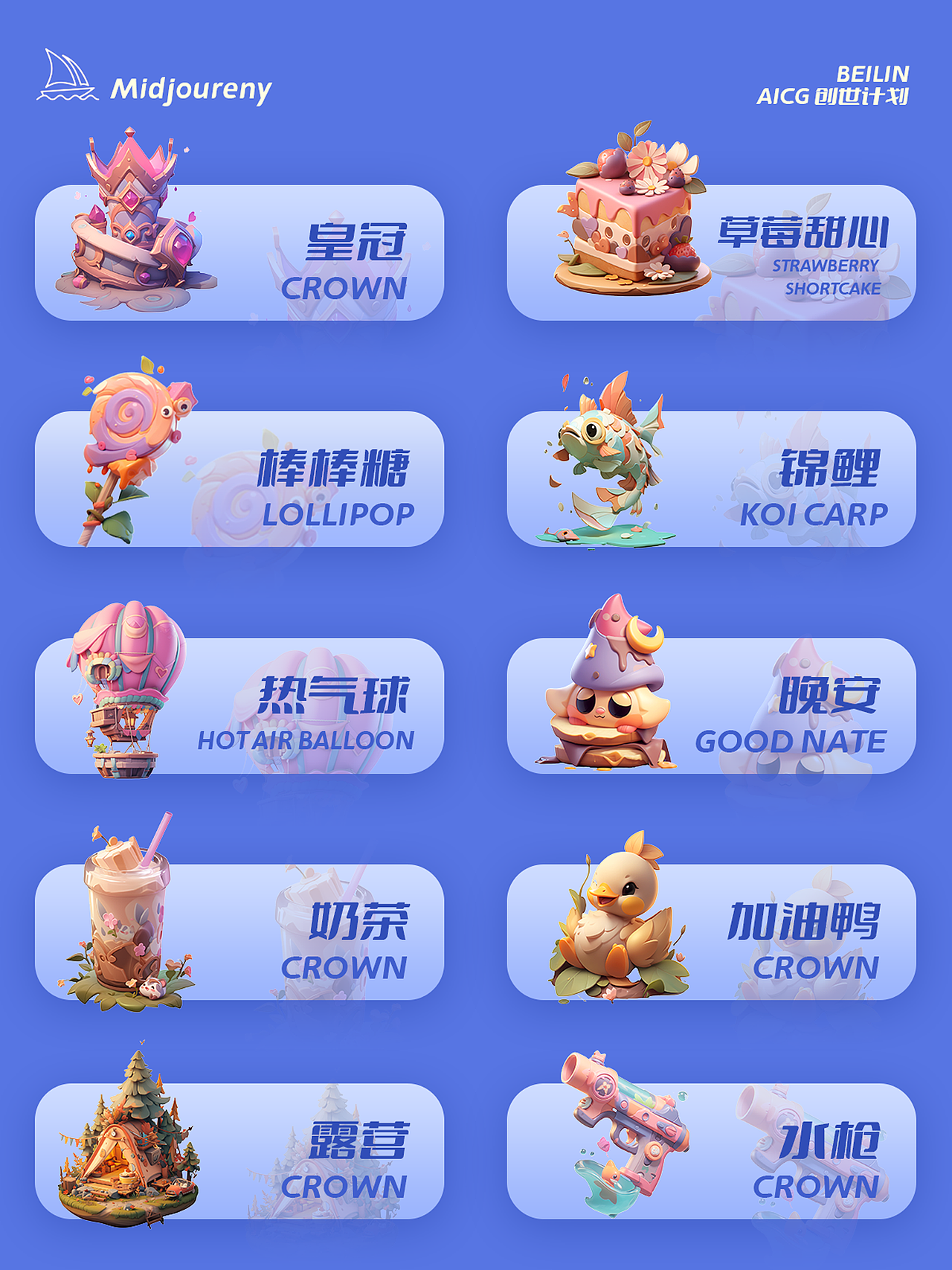 用Midjourney制作3D直播打赏礼物（图ZMzY0MjgxNzY4） - AI作品 - 站酷设计师贝琳_belin原创素材 - 站酷ZCOOL