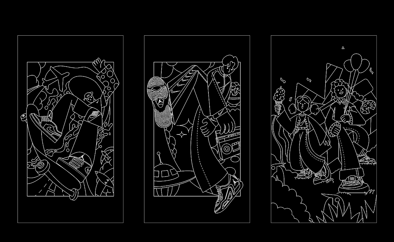 扁平插画-nike练习作品（图ZMzQ1MDg0MTg0） - 儿童插画 - 站酷设计师胡炸原创素材 - 站酷ZCOOL