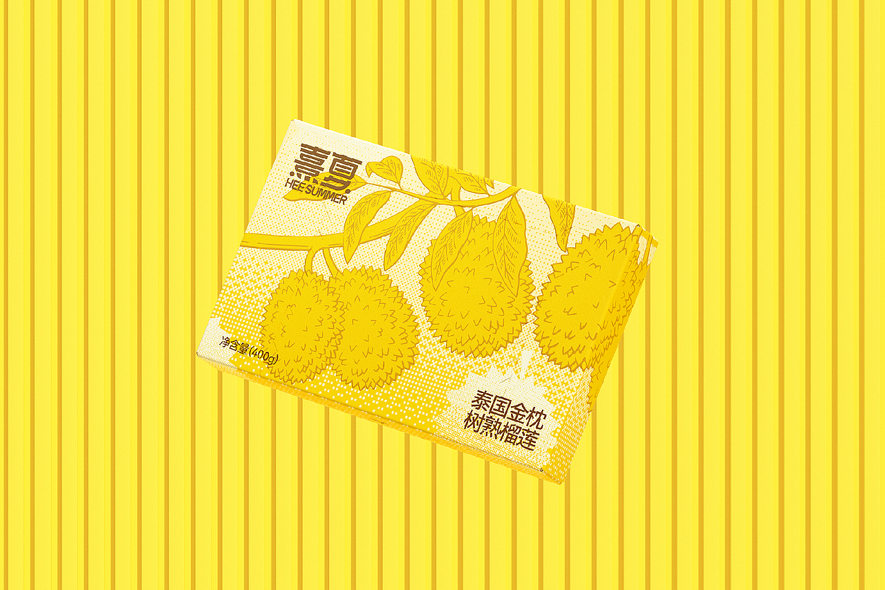 熹夏HEE SUMMER×南风效应-生鲜品牌设计榴莲包装设计（图ZMzM0ODU4MTk2） - 包装 - 站酷设计师南风效应品牌设计原创素材 - 站酷ZCOOL