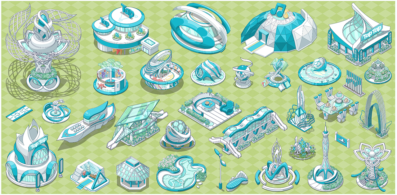 日系唯美治愈《梦幻的城》| 卡通场景单体| 物件设计（图ZMzU2MzcxOTgw） - 游戏原画 - 站酷设计师玉玉兔原创素材 - 站酷ZCOOL