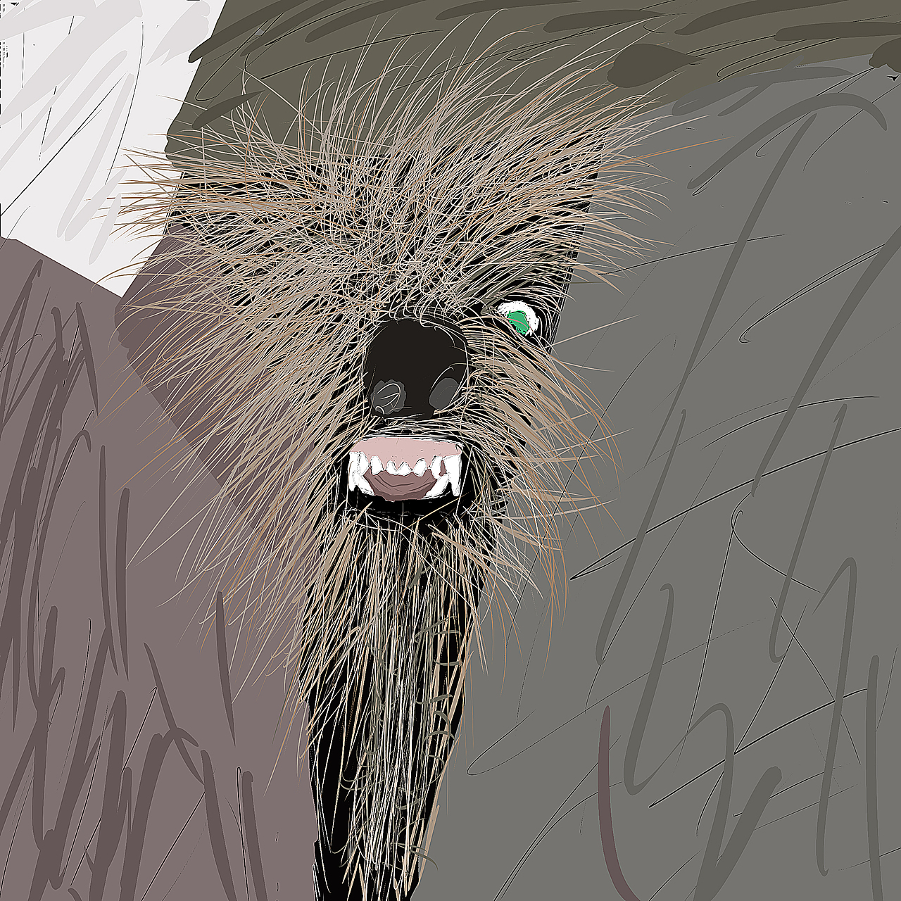 土狗凶相抽象画涂鸦（图ZMzE4ODE1MTI4） - 创作习作 - 站酷设计师程俊CJ原创素材 - 站酷ZCOOL