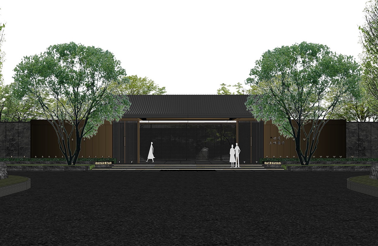 世茂上林樂府示范区景观SU模型下载