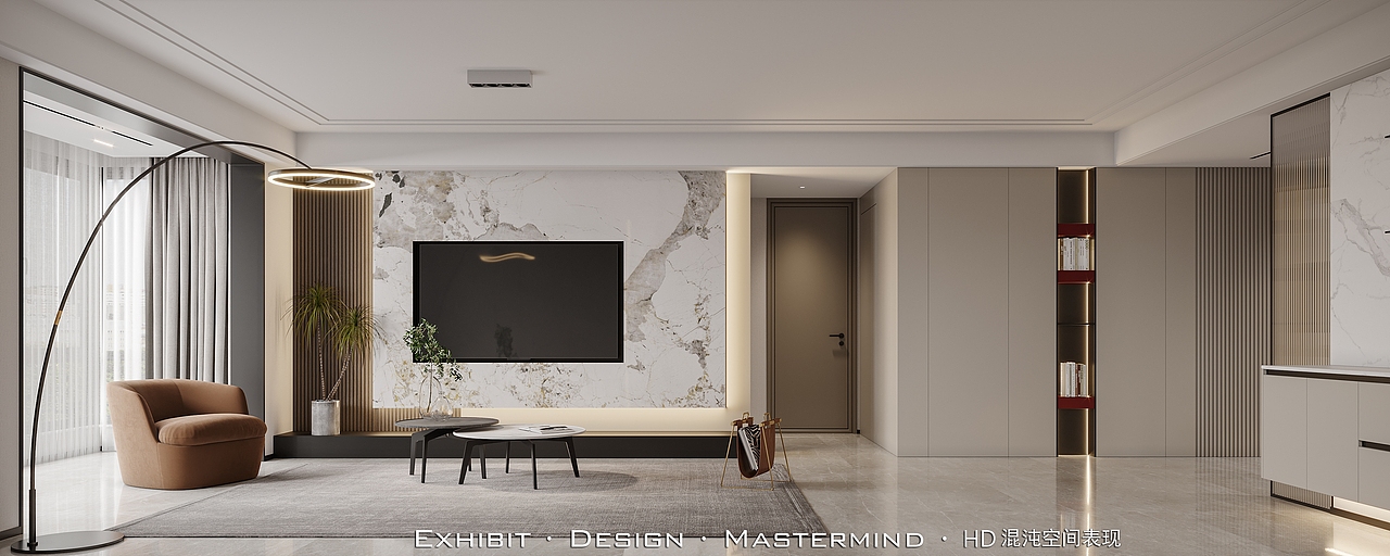 现代轻奢风客餐厅案例 ▏混沌空间表现