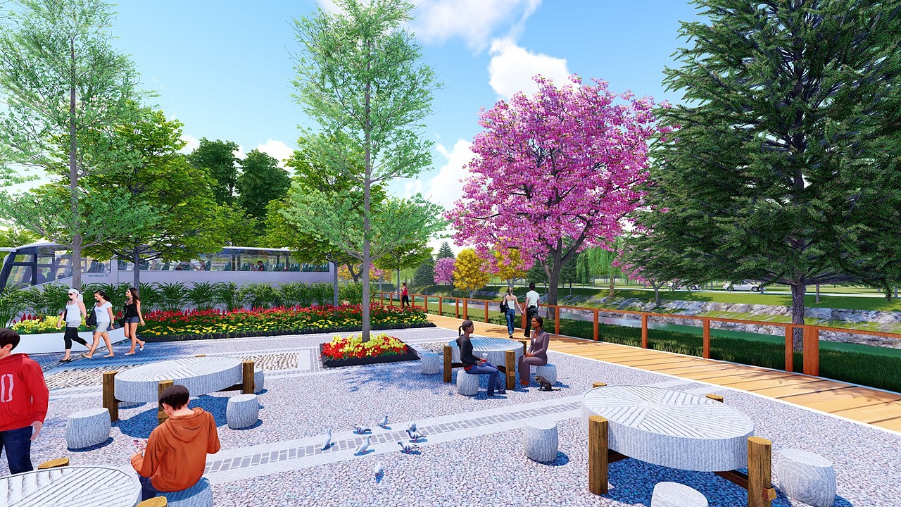 合江村乡村振兴规划 游客服务中心村牌活动广场木栈道