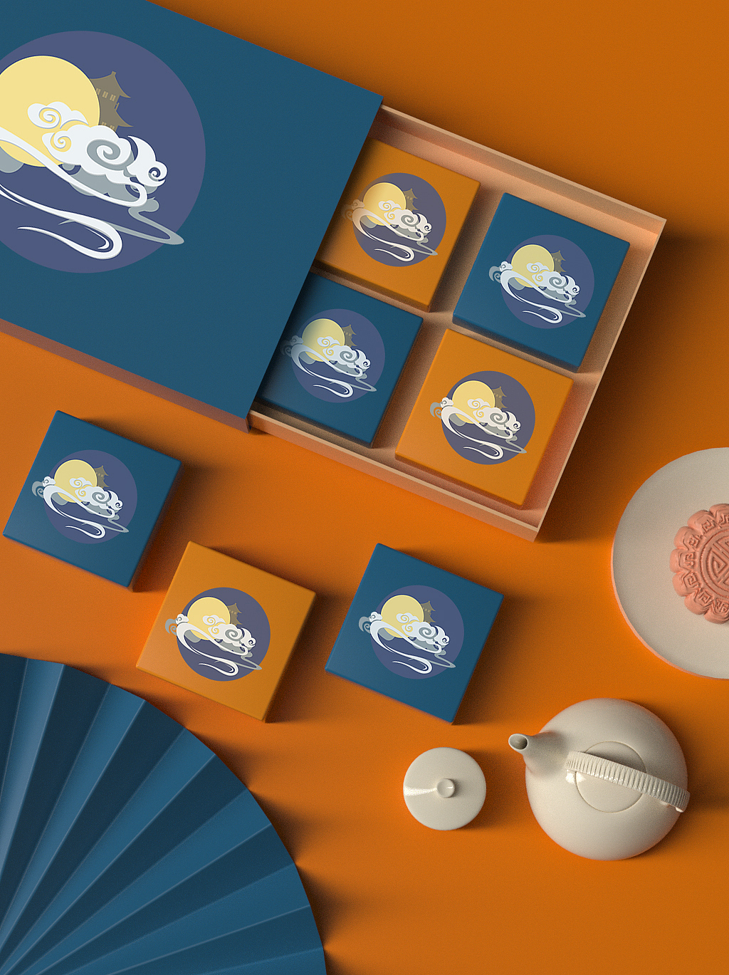【枫思设计】中秋月饼包装礼盒设计样机（图ZMzUxNDU3MDcy） - 图案 - 站酷设计师枫思设计工作室原创素材 - 站酷ZCOOL