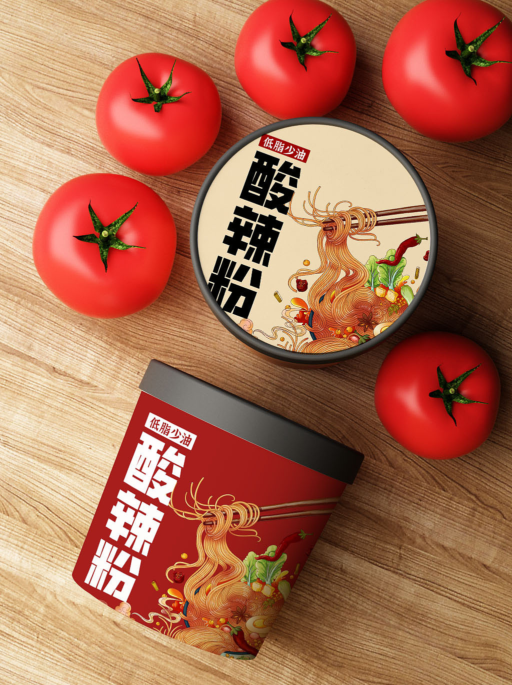 酸辣粉手绘包装