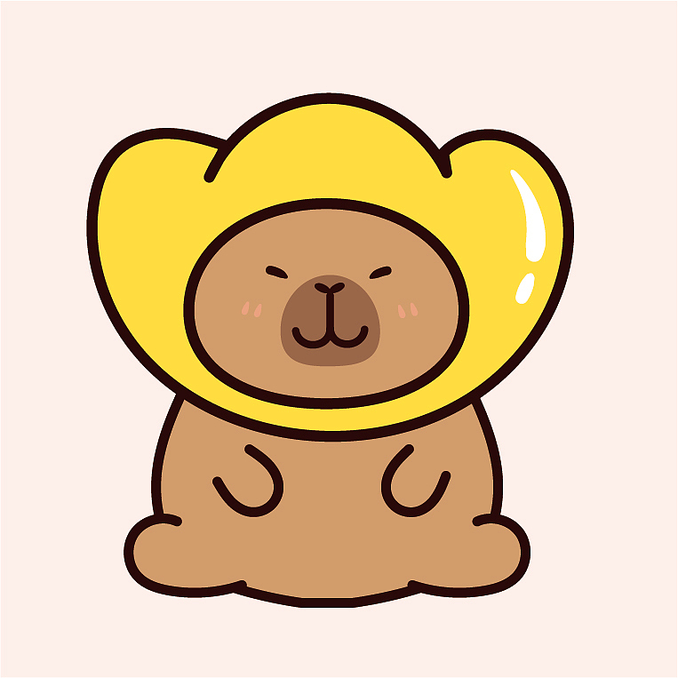 卡皮巴拉水豚萌萌IP卡通形象插画表情包设计水果系列