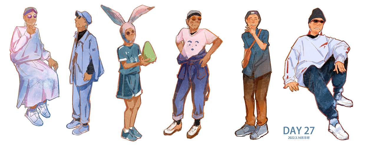 【人物隔日涂】26-50（图ZMjk5Nzg5OTI4） - 创作习作 - 站酷设计师黑羊呀原创素材 - 站酷ZCOOL