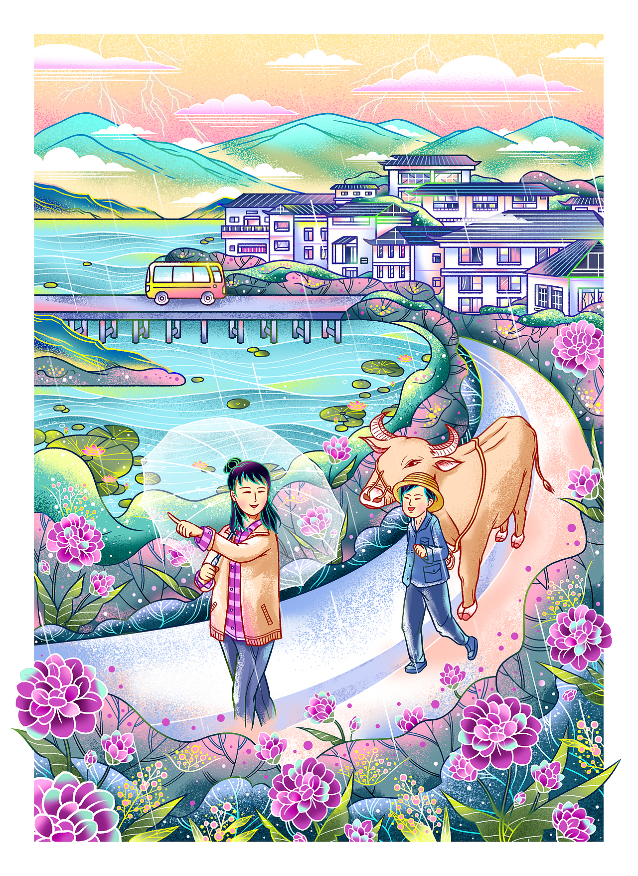 江苏卫视《我们在梦开始的地方》插画海报（图ZMzI4MTk3NzIw） - 商业插画 - 站酷设计师新世紀大腦原创素材 - 站酷ZCOOL