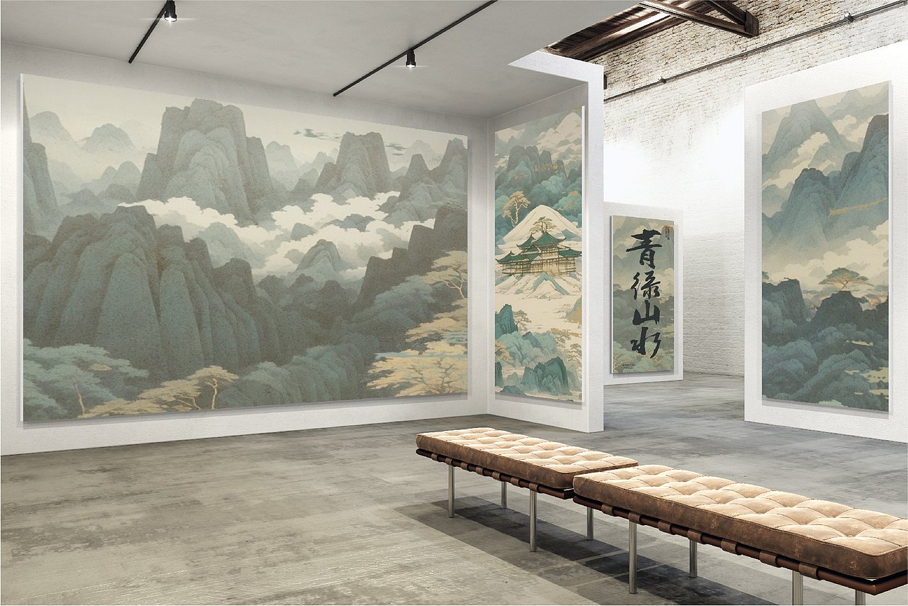 【青绿山水】国风全视觉设计（图ZMzYwNDMyNDQ0） - 海报 - 站酷设计师HELLO一WORLD原创素材 - 站酷ZCOOL