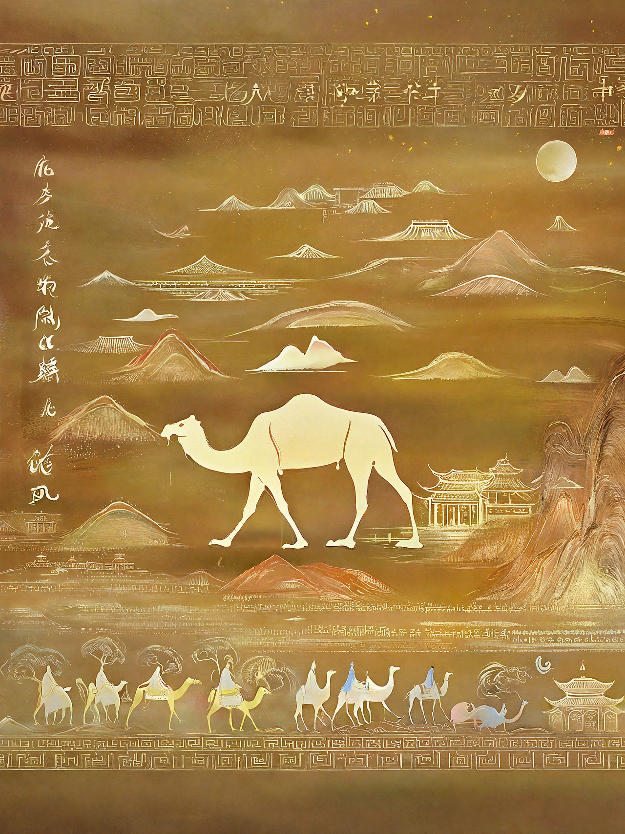 如梦敦煌走过丝绸之路（图ZMzY0NTMzMDEy） - 艺术插画 - 站酷设计师shashoubeihou原创素材 - 站酷ZCOOL