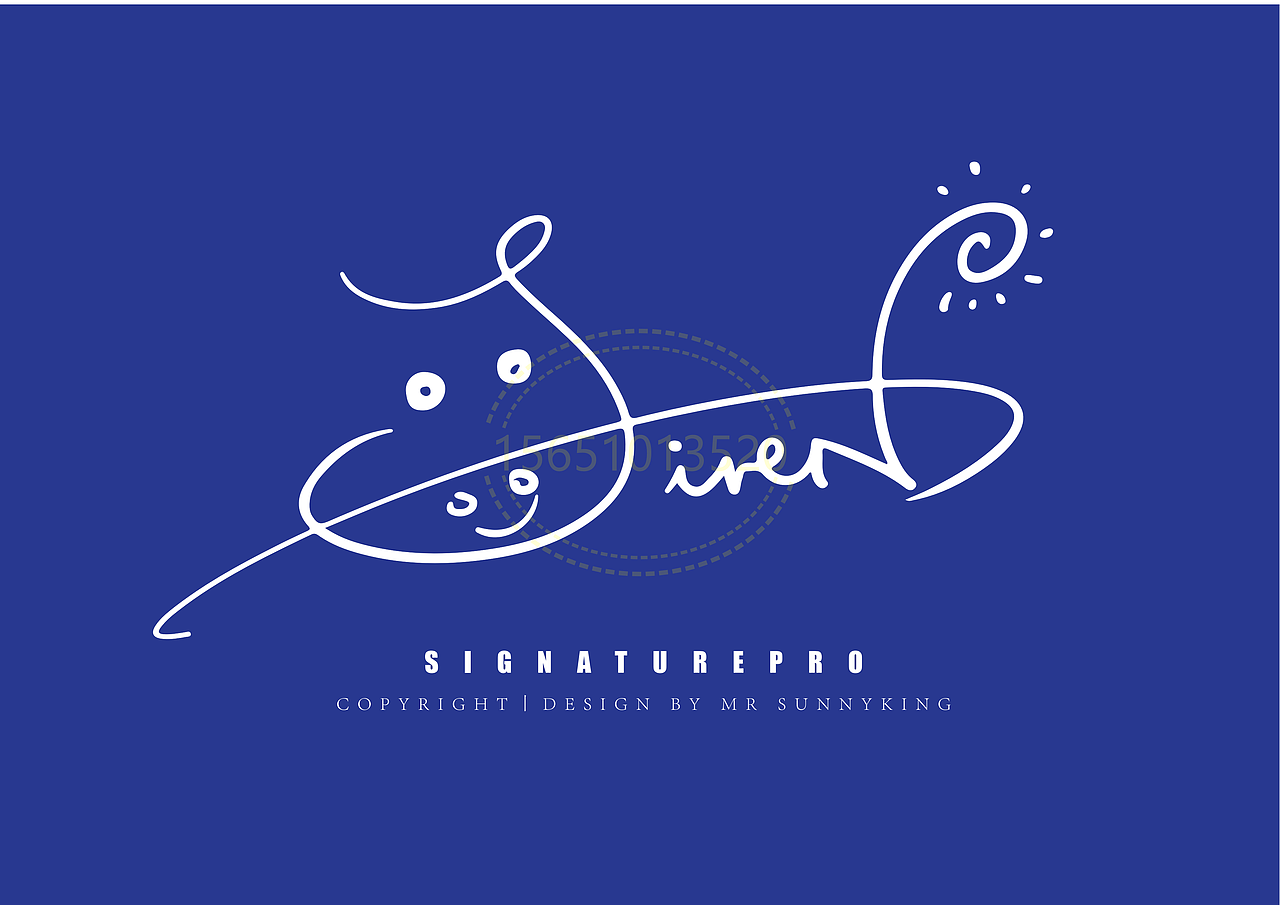 手写英文卡通签名丨南京孙老师丨版权作品丨华夏名流