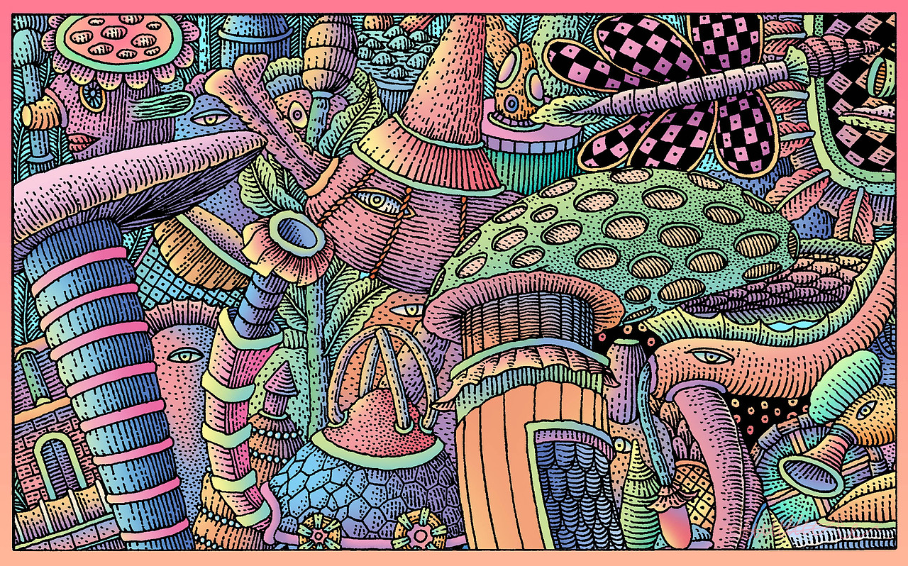 《山海经长卷系列之九声声乐》（图ZMzMzMzc5MzA0） - 艺术插画 - 站酷设计师八月李插画原创素材 - 站酷ZCOOL